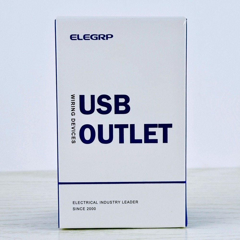 ELEGRP 3-Port USB-C Wall Outlet, Duplex Receptacle, 30W 6A USB Charging